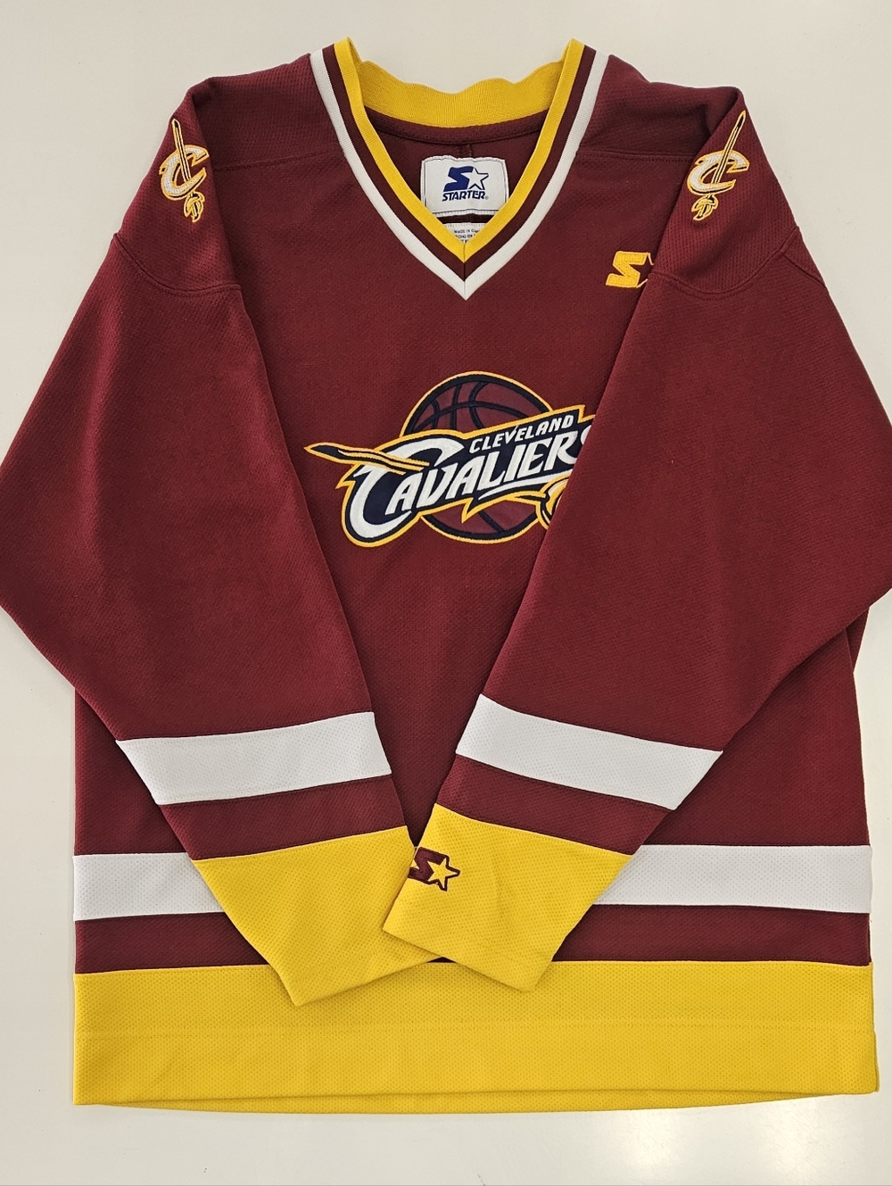 Starter Cleveland Cavaliers Maroon & Gold Hockey Jersey Shirt